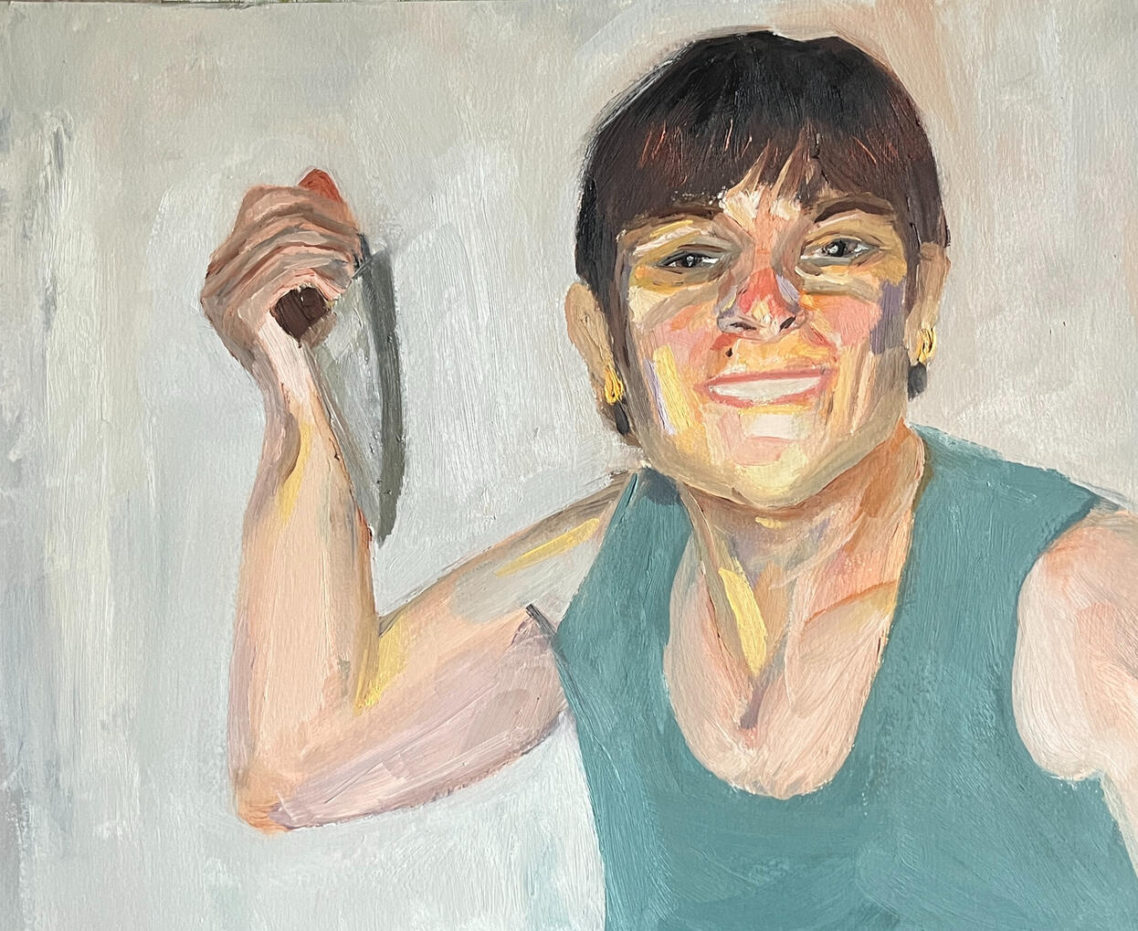 Come help in the kitchen 2026 - oil on paper 14"x11"